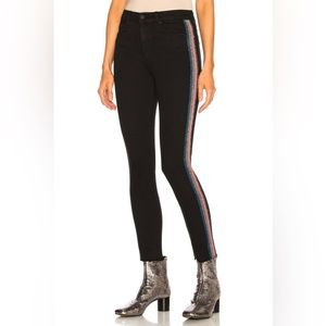 Mother High Waisted Looker Ankle Fray in Guilty Glitter Racer